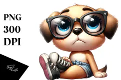 Cute Cartoon with Sunglasses, Transparent PNG Product Image 1