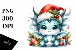 Angry Baby Dragon Christmas PNG Product Image 1