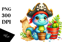 Vibrant Smiling Cute Baby Dinosaur PNG Product Image 1