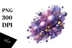 Abstract Shiny Watercolor Splash Sticker Clipart Product Image 1
