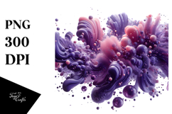 Abstract Shiny Watercolor Splash Sticker Clipart Product Image 1