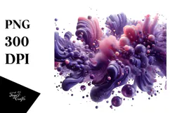 Abstract Shiny Watercolor Splash Sticker Clipart Product Image 1