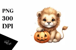 Cute Baby Lion Sitting PNG Product Image 1