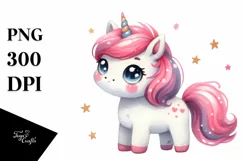 Funny Expressive Unicorn Baby PNG Product Image 3