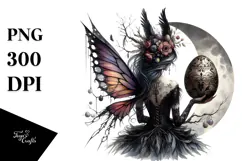 Vibrant Gothic Fairy with Easter Egg, PNG Product Image 1