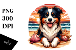 Border Collie at Sunset Beach | Clipart Product Image 1