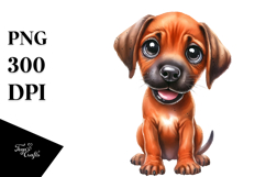 Watercolor Baby Rhodesian Ridgeback, Bright PNG Product Image 1