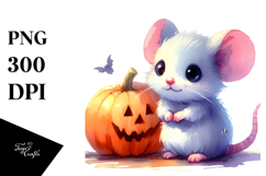 Cute Baby Mouse in Halloween Setting | Clipart Product Image 1