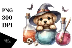Cute Baby Puppy Popping Out from Witch Potion Product Image 1