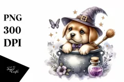 Cute Baby Puppy Popping Out from Witch Potion Product Image 1