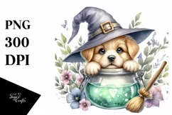 Cute Baby Puppy Popping Out from Witch Potion Product Image 3