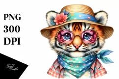 Layered Cute Baby Tiger Watercolor Splash Product Image 3