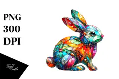 Colorful Bunny Made of , Vibrant PNG Product Image 1