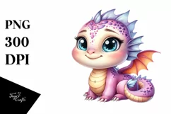 Cute Baby Dragon Smiling Sticker | Clipart Product Image 1