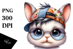 Energetic Baby Bunny with Cool Haircut PNG Product Image 1