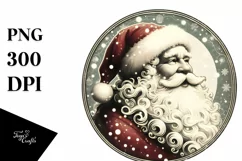 Vintage Santa Scene, Retro PNG Product Image 1