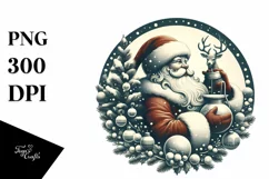 Vintage Santa Christmass Image, Transparent PNG Product Image 1