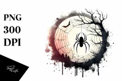 Watercolor Style Halloween Spider PNG Product Image 1