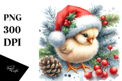 Cute Baby Chicken Dressed for Christmas Product Image 1