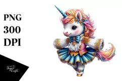 Colorful Baby Unicorn Saltarello Dancer's Costume PNG Product Image 1
