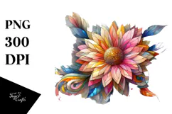 Colorful Gerbera Wooden PNG Product Image 1
