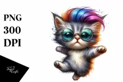 Jumping Cat with Cool Haircut, High-Res PNG Product Image 3