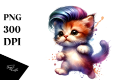 Jumping Cat with Cool Haircut, High-Res PNG Product Image 1