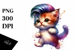 Jumping Cat with Cool Haircut, High-Res PNG Product Image 3