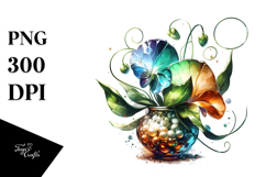 Abstract Shiny Watercolor Splash Sticker Clipart Product Image 1