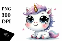 Funny Baby Face Unicorn, Transparent PNG Product Image 3