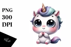 Funny Baby Face Unicorn, Transparent PNG Product Image 3