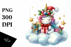 Unicorn with Christmas Ornaments PNG Product Image 1