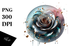 Abstract Golden Rose PNG Product Image 1