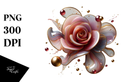 Abstract Golden Rose PNG Product Image 1