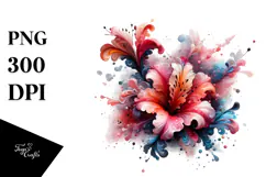 Abstract Glossy Watercolor Splash Sticker Clipart Product Image 1