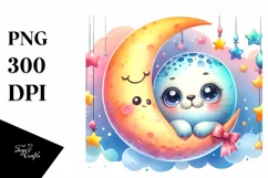 Colorful Baby Ribbon Seal Smiling | Clipart Product Image 1