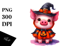 Baby Pig Halloween Scenery | Clipart Product Image 1