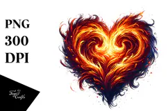Fire Heart Digital Painting PNG Product Image 1