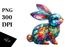 Colorful Bunny Made of , Transparent PNG Product Image 1