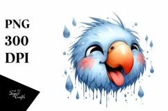 Funny Cute Parrot Tongue Out Dripping Clipart Product Image 1