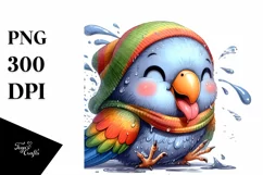 Funny Cute Parrot Tongue Out Dripping Clipart Product Image 3