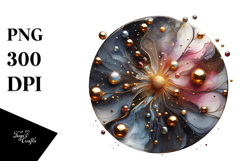 Abstract Golden Cosmos PNG Product Image 1