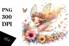 Cute Fairy Flower Petals Wind Watercolor Product Image 3