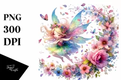 Cute Fairy Flower Petals Wind Watercolor Product Image 3