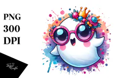 Goofy Cute Ghost with es, Transparent PNG Product Image 1