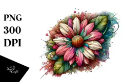 Wooden Stained Daisy, Transparent PNG Product Image 1