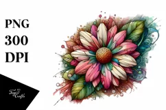 Wooden Stained Daisy, Transparent PNG Product Image 1