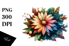 Vibrant Pastel Wooden Daisy PNG Product Image 1