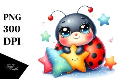 Colorful Baby Ladybug | Watercolor Clipart Product Image 3