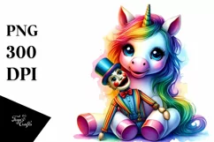 colorful Baby Unicorn with Ventriloquist's Dummy Product Image 3